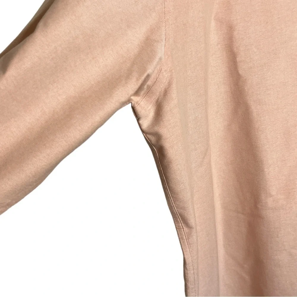L.l. Bean 17 1/2-33 wrinkle resistant button down shirt. Peachy pink F-10 - Picture 4 of 5